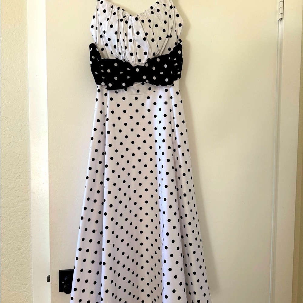 Stop Staring Size Small Black and White Polka Dot Dress